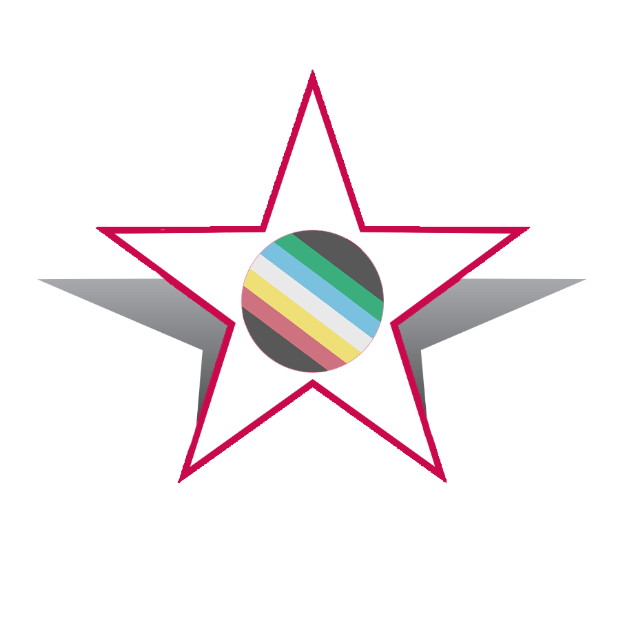Lucille Lortel star with Disability Pride Month flag inside